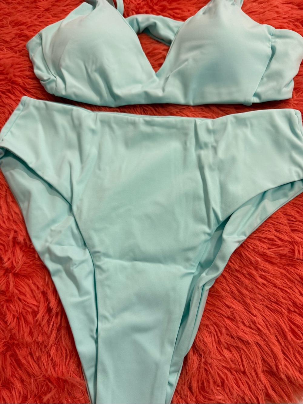 Light Blue Women’s High-Waist Bikini Set